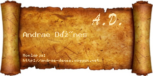 Andrae Dénes névjegykártya