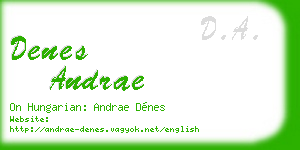 denes andrae business card