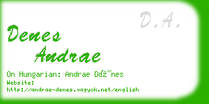 denes andrae business card